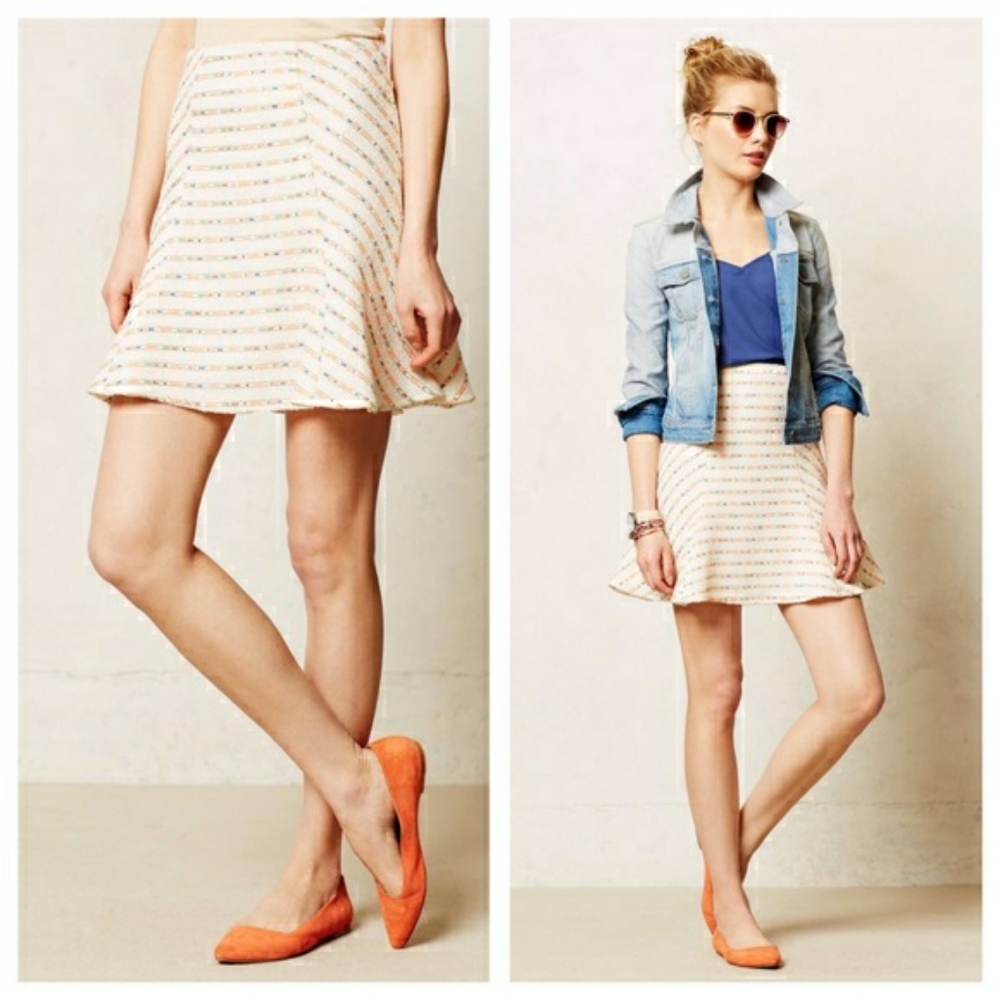 Maeve Lucaya Stripe Swing Skirt